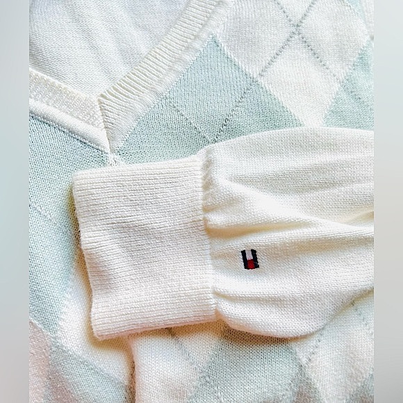 Y2K Tommy Hilfiger Pima Cotton Preppy Argyle Sweater (EUC) - Picture 5 of 5